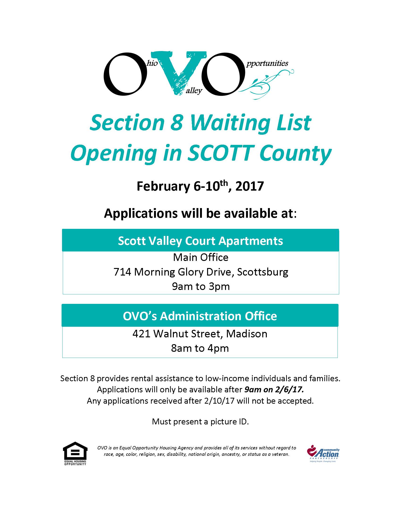 OVO 2017 Section 8 Scott Waiting List Flyer