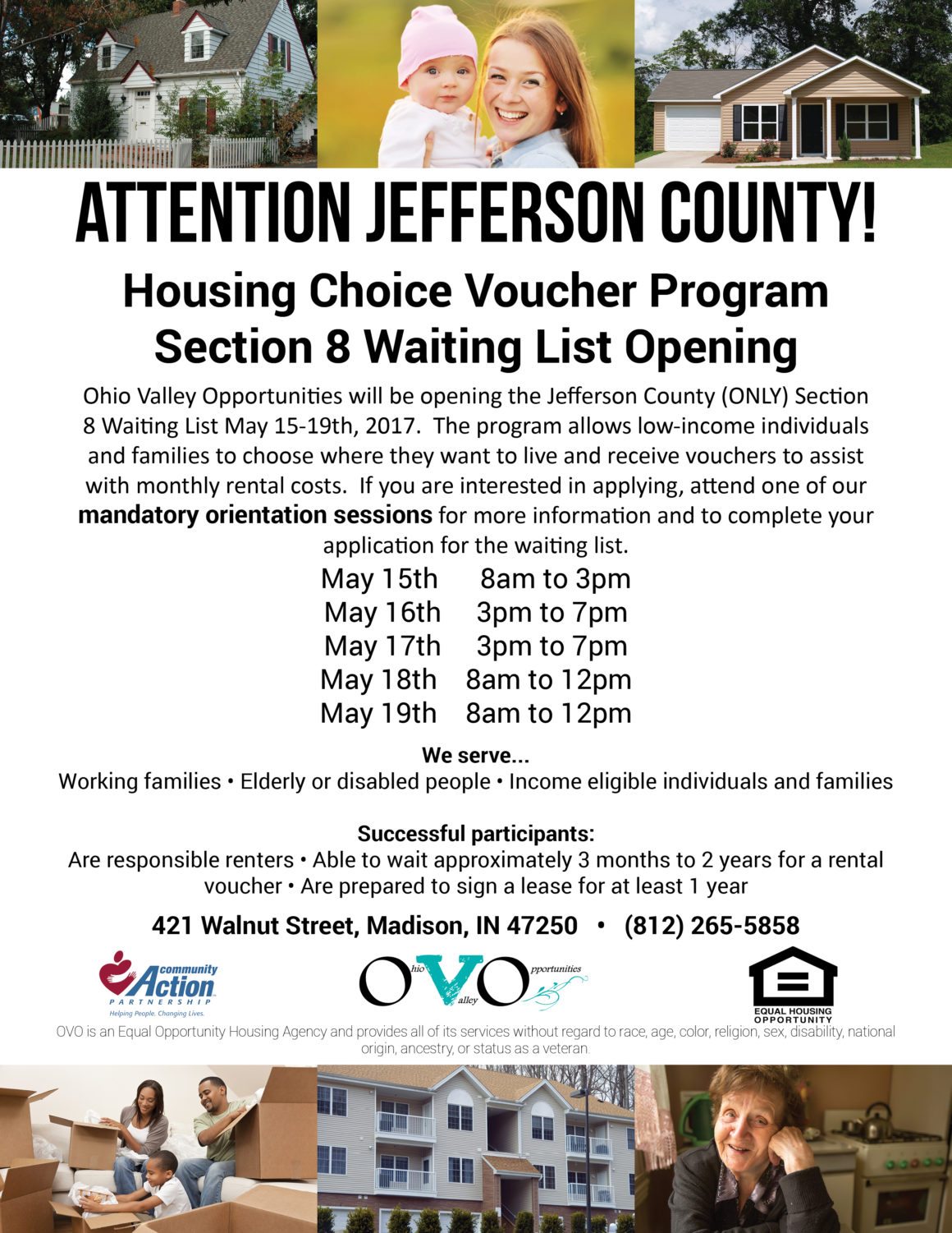 JEFFERSON COUNTY Section 8 Waiting List Opening in May!